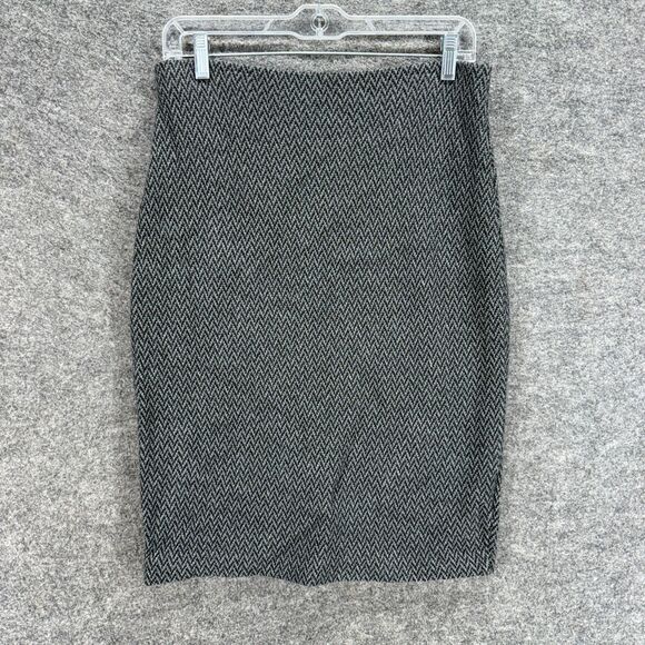 Liz Claiborne Skirt Women M Medium Gray Pencil Midi Mid Rise Wool Classics - Picture 1 of 6